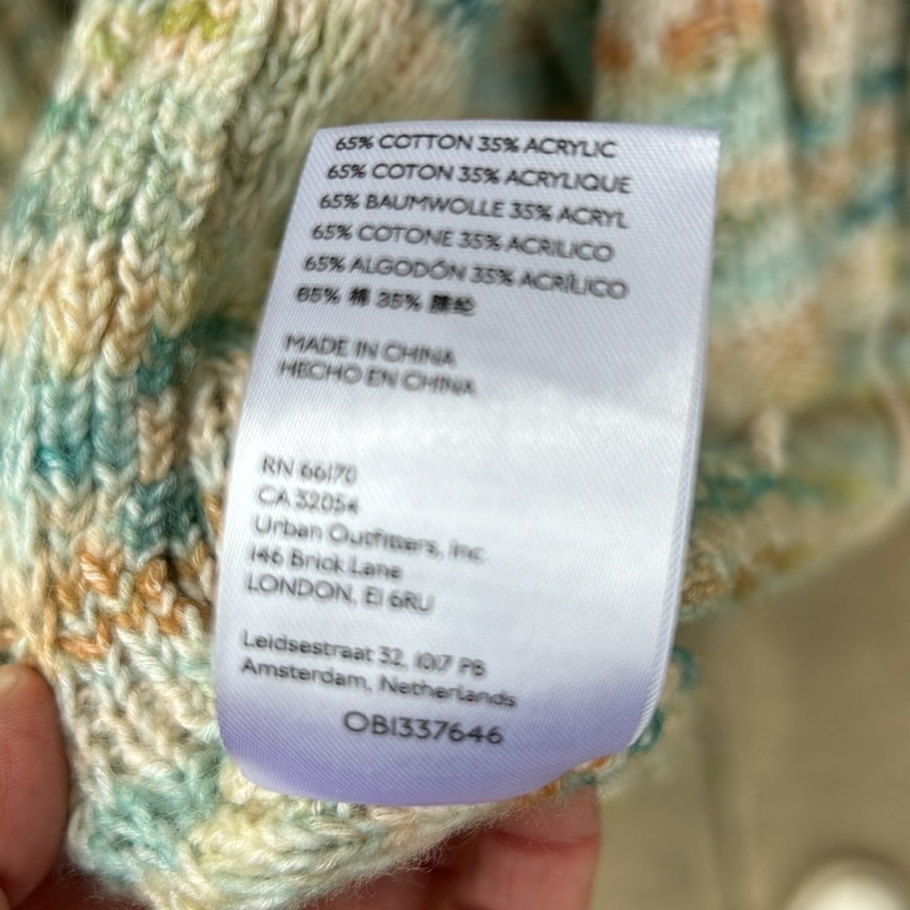 Anthropologie Space-Dyed Longline Cardigan Sweater Size M Bohemian Cottagecore - Picture 9 of 12